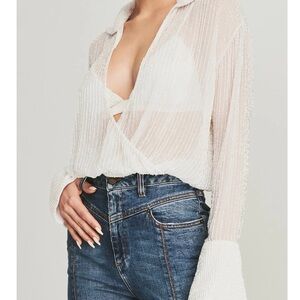 Retrofete Sheer White Blouse